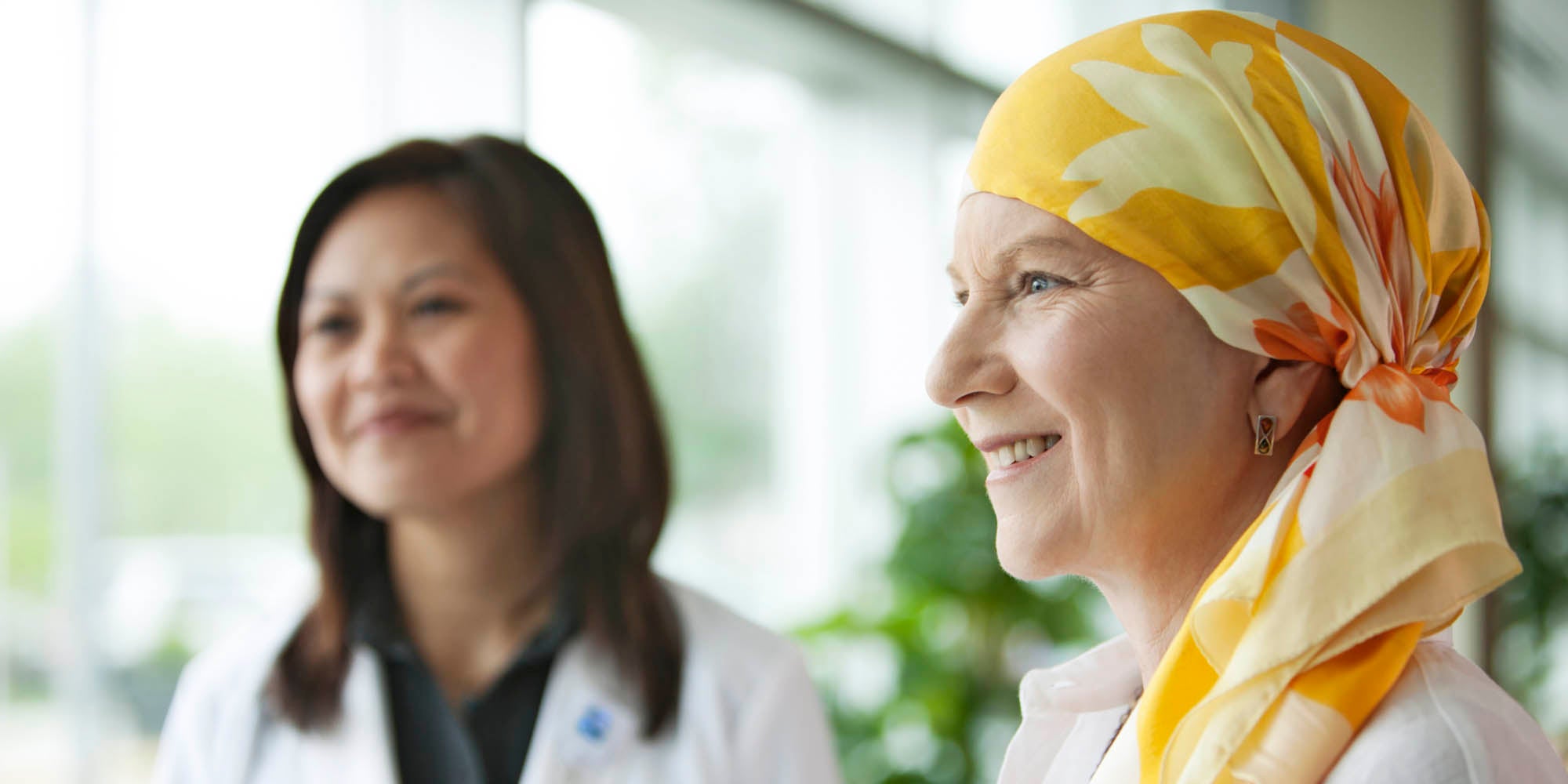 Physician with cancer patient