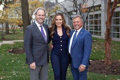 Acoustic neuroma patient and 2 surgeons photo