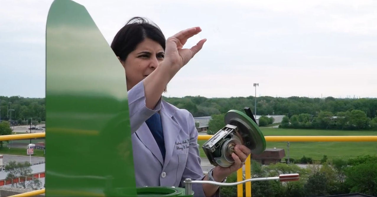 Doctor measuring allergy count