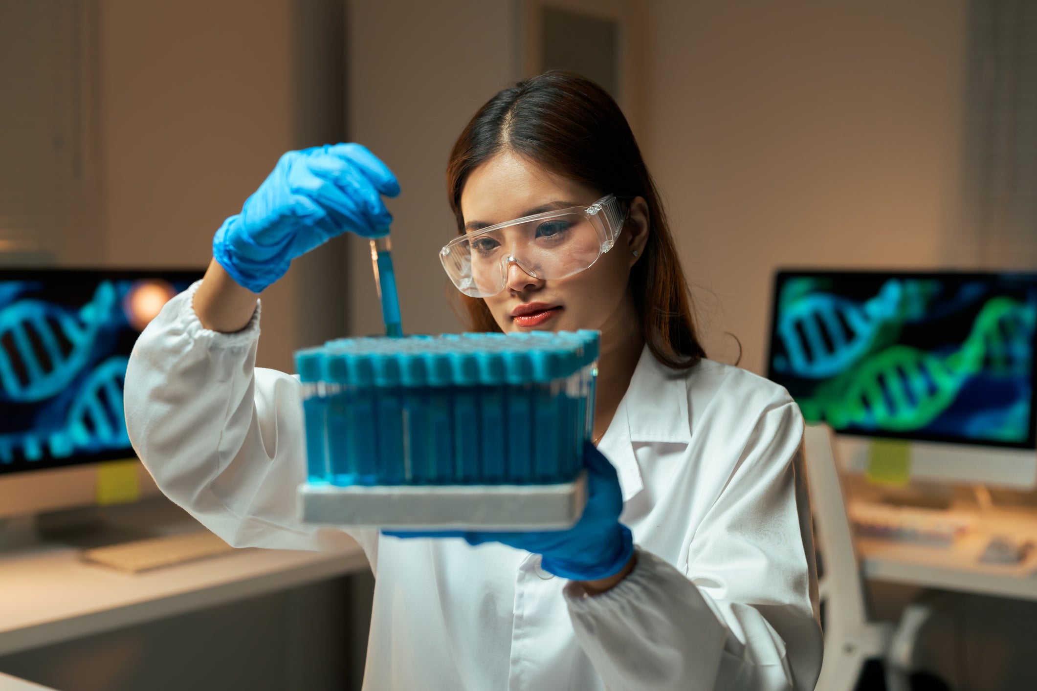 Doctor looking at laboratory results