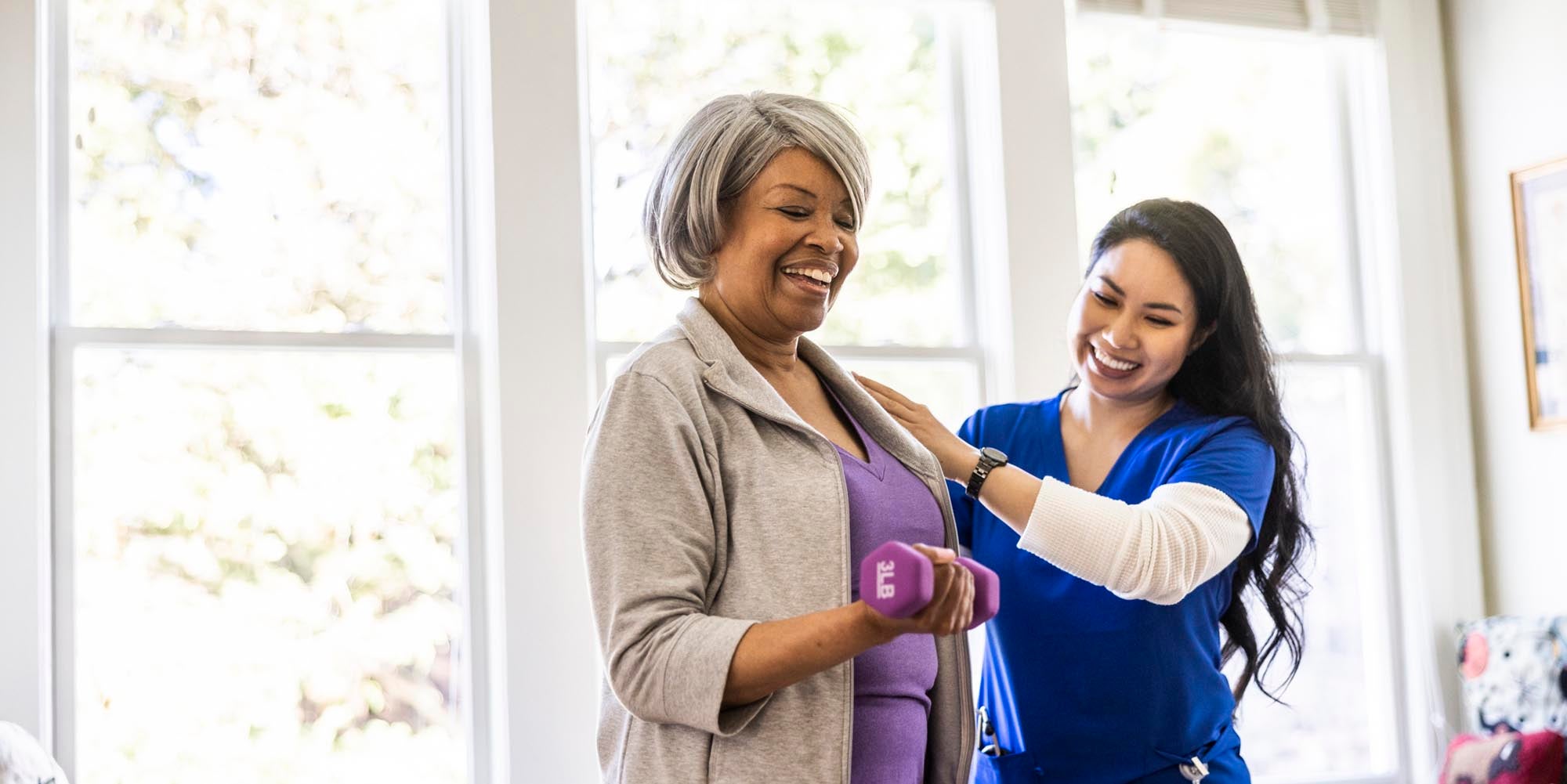 Nurse assisting patient