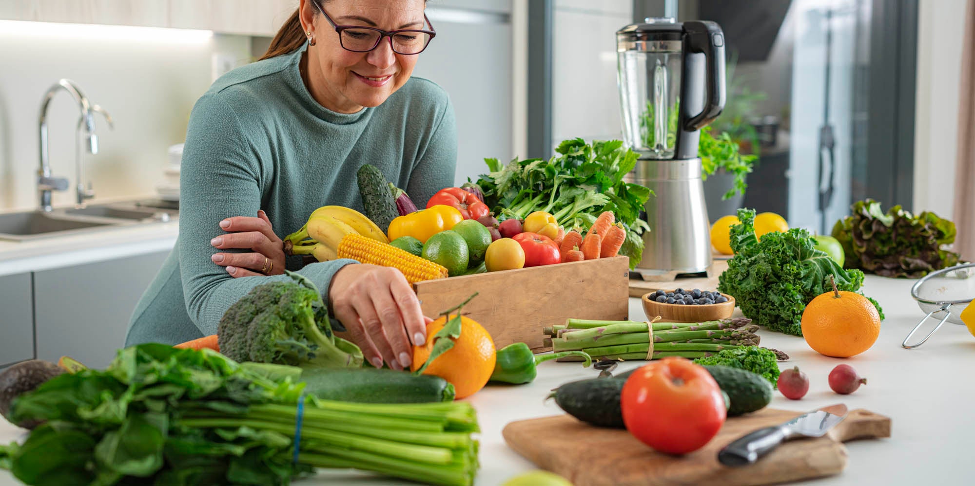Lady making vegetables