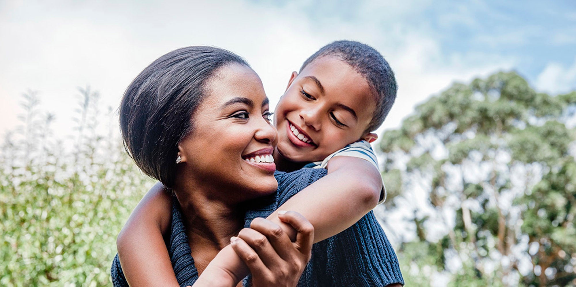 Mother and daughter embracing