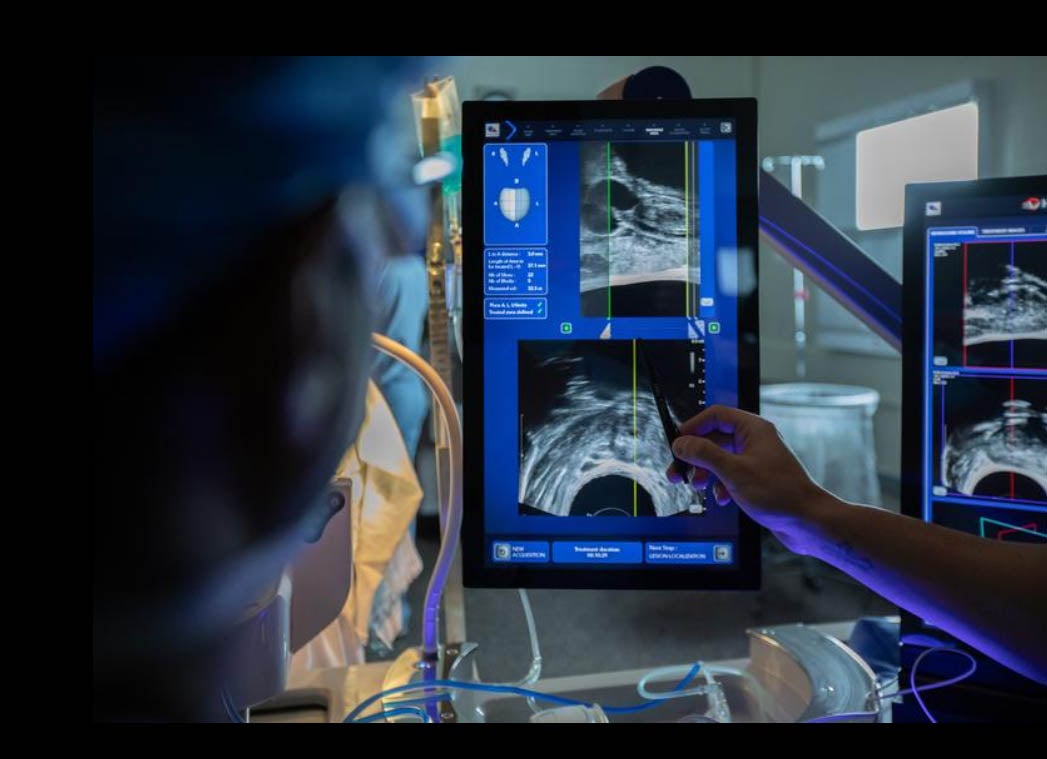 Provider looking at imagery on a screen