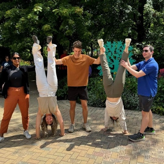 handstands in a group