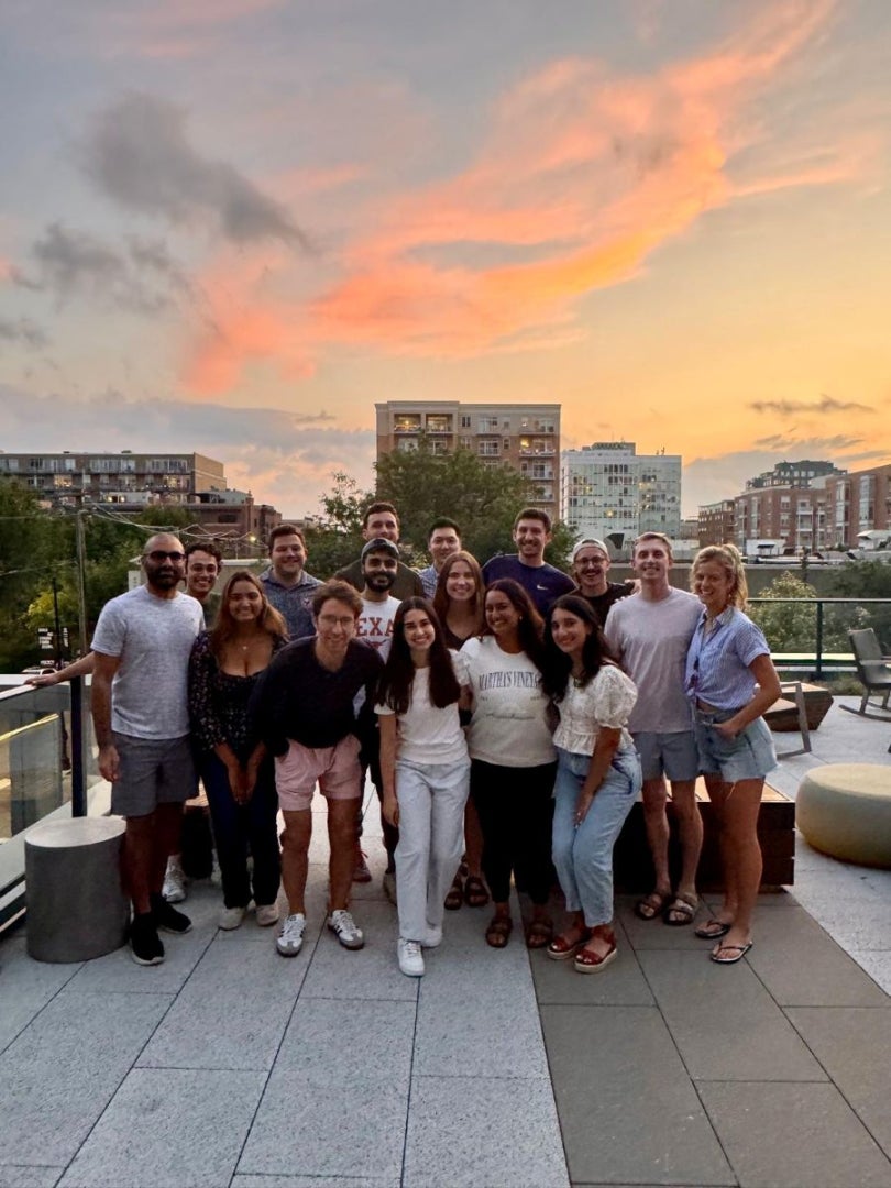 sunset and group